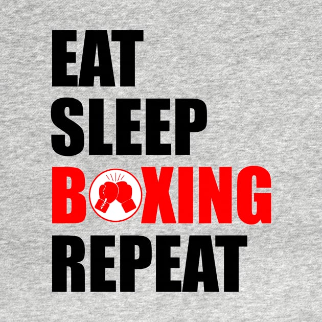 Eat sleep boxing repeat by Typography Dose